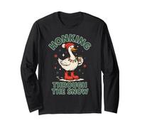 Honking Through the Snow Christmas Goose Funny Ugly Long Sleeve T-Shirt