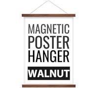 Magnetic Poster Hanger Frame 11 Inch Wide, Walnut, Strong Magnet, Premium Wood and Quick Assembly, Wall Hanging Wooden Frame for Posters, Scroll, Picture, Print, 11x14 11x17 11x15