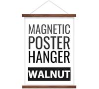 Magnetic Poster Hanger Frame 17 Inch Wide, Walnut, Strong Magnet, Premium Wood and Quick Assembly, Wall Hanging Wooden Frame for Posters, Scroll, Picture, Print, 17x24 17x22 17x23
