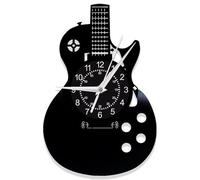 HONKKTHY Guitar Wall Clock - Music Theme Vinyl Art Clock, Silent Non-Ticking Decor, Unique Band Gift for Musicians & Music Lovers, 12" Round Studio or Living Room Wall Decor (B-Without LED)