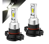 HONLEEX DC/AC 9-36V PG20-7 Base PSX24W LED Fog Light Bulbs,White 6000K10W 1800LM 12276 2504 LED Fog Light Bulbs,Non-polarity, 2 x 3570 Chips Lamps for Cars,Trucks,SUVs.(2-Pack).