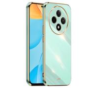 HONLEN Case for OPPO Reno12 F 5G / OPPO Reno12 FS 5G / OPPO Reno 12 F 4G / OPPO Reno 12 FS 4G (6.67" Inches), Soft Silicone TPU Case, Electroplating Frame Design - Green