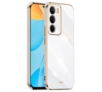 HONLEN Case for Realme C71 / Realme P3 Lite (6.67" Inches), Soft Silicone TPU Case, Electroplating Frame Design - White