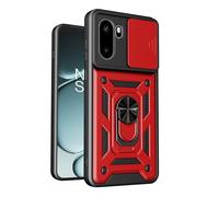 HONLEN Case Suitable for OnePlus 15R 5G (6.83" Inches), PC Armor Ring Stand case with Magnetic Base - Red