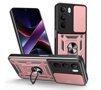 HONLEN Case Suitable for Realme C71 / Realme P3 Lite (6.67" Inches), PC Armor Ring Stand case with Magnetic Base - Rose Gold