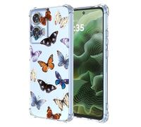 HONLEN Cover Designed for Motorola Moto g35 5G (6.72" Inches) Gradient Clear TPU Silicone Four Corner Reinforcement Drop Protection Case - Butterfly