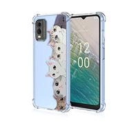 HONLEN Cover Designed for Nokia C32 (6.5" Inches) Gradient Clear TPU Silicone Four Corner Reinforcement Drop Protection Case - Cat 3
