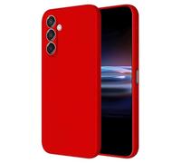 HONLEN Protection Case for Samsung Galaxy S24 FE (6.7" Inches) Liquid TPU Silicone Cover, Shockproof and Anti-Scratch Ultra Slim Soft Silicone Case China Red