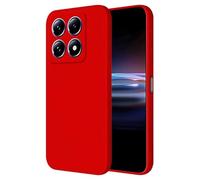 HONLEN Protection Case for Xiaomi MI 14T (6.67" Inches) Liquid TPU Silicone Cover, Shockproof and Anti-Scratch Ultra Slim Soft Silicone Case China Red