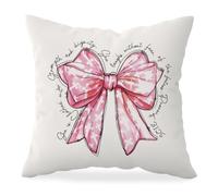 HONLUNG She is Clothed in Strength and Dignity Throw Pillow Covers 18x18,Pink Bow Bible Verse Decor for Girls Bedroom,Christian Gifts for Women Teen Girls,Proverbs 31:25