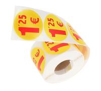 HONMEET 1.25 Euro Price Stickers Self-Adhesive Round Pricing Labels 500pcs Market Sale Price Tags for Yard and Supermarket Item Pricing