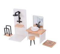 HONMEET 1 Set Bathroom Furniture: 1:12 Scale Dollhouse Miniature Mini Scale Wash Basin Stool Towel Rack Shower Room - Tiny Furniture for Dolls Bathroom Accessories