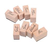 HONMEET 1 Set Wooden Day of The Week Stamp Scrapbook Office Stamps Wood Craft Stamps Wooden Stamp Crafting Stamps Carved Week Stamps Wood DIY Stamps Wooden Week Stamp Retro Wood Stamp