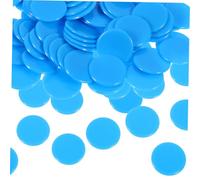 HONMEET 100pcs Blue Bingo Counting Chips Smooth Surface Game Tokens for Math Learning Reward and Board Game Accessories Suitable for Poker Night