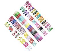 HONMEET 100pcs Cartoon Hairpins Assorted Animal Barrettes for Boys and Girls Cute Heart Star Designs for Parties Birthdays Everyday Styling