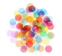 HONMEET 100pcs Colored Transparent Poker Chips Abs Material Bingo Game Accessory Counting Chips for Educational Math Sorting Grouping Games