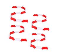 HONMEET 100pcs Mini Racing Track Barriers and Traffic Fences for Rc Car Accessories Vibrant Red and White Construction Props for Drift Race Track Setup Creative and Educational Road Signs