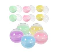 HONMEET 100pcs Semi-transparent Macaron Color Gumball Round Plastic Containers for DIY Craft Supplies Vending Machine Fillable Prize Balls Easter Egg Stuffers and Party Favor Boxes