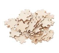 HONMEET 100pcs Unfinished Wooden Jigsaw Puzzle Pieces for DIY Art Crafts Smooth Surface Blank Puzzle for Painting Creative Hand Exercise and Custom Decoration
