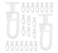 HONMEET 100pcs Wear Resistant Curtain Track Rail Gliders Hooks with Broad Compatibility, White Pom Plastic Curtain Roller Hooks for Window Drapes in Living Rooms and Bedrooms