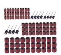 HONMEET 102pcs Sanding Drum Bands Set 80 Grit Coarse Sanding Bands for Nail Drill Kit Includes Small Medium Large Drum Sleeves and 3.0mm Mandrels Suitable for Rotary Tools and Nail Care