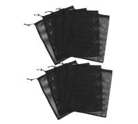 HONMEET 10pcs Black Mesh Laundry Bags Drawstring Mesh Storage Bags 30x25cm Breathable Net for Home Organization Sports Swimming Fitness Storage