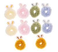 HONMEET 10pcs Hair Ties Fuzzy Rabbit Ear Hair Scrunchies Ropes Women Accessories Scrunchy Ponytail Holders