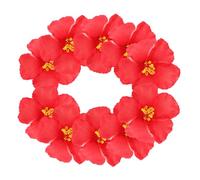 HONMEET 10pcs Hawaiian Floral Hair Clips Lightweight Artificial Flower Hairpins for Women and Tropical Party Hair Accessories with Realistic Red Hibiscus Design Comfortable Reusable