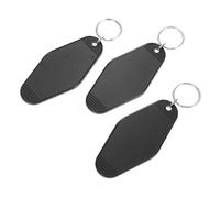 HONMEET 10pcs Plastic Key Tags Lightweight Key Identifiers with Ring Black Easy to Hang Sturdy Luggage Tags for Spa House and Pool Locker