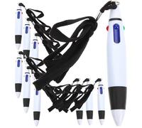 HONMEET 10pcs Retractable Ballpoint Pens with Lanyard Quick Color Change Plastic Pens for Office and School Supplies Suitable for Nurses and Teachers