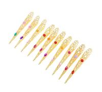 HONMEET 10pcs Rhinestones Finger Nail Tip Sleeve Decorative Nail Art for Women for Cosplay and Parties Rhinestones Unique and Eye-catching Design