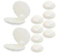 HONMEET 10pcs Shell Shaped Candy Boxes Plastic Portable Storage Case with Iridescent Vacuum Plating for Wedding Parties and Bridal Showers, Elegant Seashell Design Great for Holding