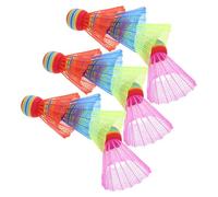 HONMEET 12 Pcs Colorful Rainbow Shuttlecocks with Big Head Design for Improved Accuracy Lightweight Plastic Badminton Birdies for Beginners Indoor Outdoor Training and Recreational Play