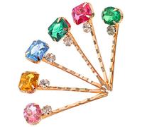 HONMEET 12pcs Acrylic Rhinestone Hair Bobby Pins for Women Elegant Clips for Thick Hair