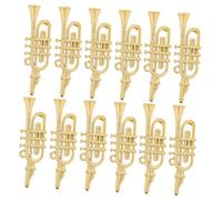HONMEET 12pcs Christmas Tree Decorations Saxophone Mini Model Mini Tenor Saxophone Miniature Saxophone Wind Instruments Model Trombone Miniature Stuff Plastic Golden