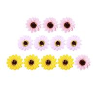 HONMEET 12Pcs Floral Scented Soap Flowers Box with Stand Chic Sunflower Soap Bouquet Set in Golden Yellow Pink Light Purple for Valentine’S Day and Home Spa