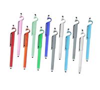 HONMEET 12pcs Gel Pens and Touch Screen Stylus Pens with Cellphone Stand, 0.5mm Black Ink Refills, Multipurpose Stationery Set for Office and Travel Use Random Color