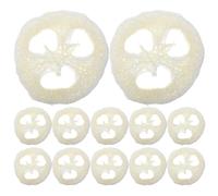 HONMEET 12pcs Loofah Soap Saver Pads, Round Beige Bar Soap Holders with Self Draining and Space Saving Features, Breathable Loofah Material for Bathroom and Washbasins