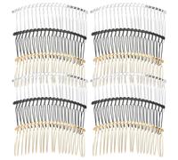 HONMEET 12pcs Metal Hair Combs DIY Hair Forks Black Gold Silver for Bridal Accessories for Wedding Veil Comb Holders