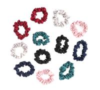 HONMEET 12pcs Satin Scrunchies Hair Bands with Elastic for Women Ponytail Holders Suitable for All Hair Types Soft Fabric for Braiding and Styling
