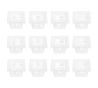 HONMEET 12pcs Square Plant Net Pots for Hydroponic and Soil-based Gardening, White Pe Material Optimal Drainage and Versatile Use, for Orchids and Balcony Gardening