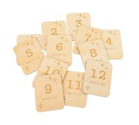 HONMEET 12pcs Wooden Infant Milestone Cards Photo Prop Signs for DIY Crafts Featuring Deform Resistance to Commemorate Baby's Growth Sturdy Wood Material