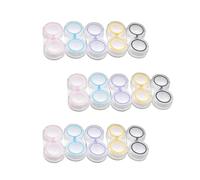 HONMEET 15pcs Dual Lens Storage Case Portable Transparent Vision Care Holder Boxes in Pink Blue Purple Yellow Black for Travel and Daily Use
