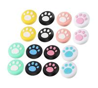 HONMEET 16pcs Cat Paw Joystick Grip Button Caps with Nonslip Thumb Stick Covers for Game Console Controller, Soft Analog Stick Protectors for Gaming Enthusiasts, Set for Style