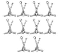 HONMEET 16pcs Vintage Ice Hockey Pendant Charm for DIY Jewelry Making and Keychain Crafting, Zinc Alloy Material with Classic Retro Design, for Hockey Lovers and Sports Craft Projects