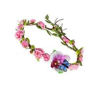 HONMEET 1pc Bridal Headband Artificial Flowers Lightweight Rattan Wreath for Weddings Parties and Cosplay Events Creative Floral Headdress for Brides and Girls