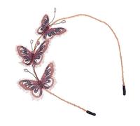 HONMEET 1pc Graceful Butterfly Hair Decoration Elegant Embroidered Hair Hoop for Photography Wedding Engagement Skin-friendly Accessory