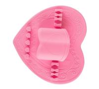 HONMEET 1pc Heart-shaped Silicone Makeup Brush Holder Multi-functional Drying Pad Wall-mounted Design Random Color for All Brush Types Washing Accessories