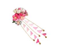 HONMEET 1pc Japanese Style Long Tassel Hairpin Elegant Bridal Hair Clip for Weddings Classical Pink Headdress Decoration for Women and Girls