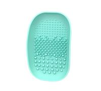 HONMEET 1PC Makeup Brush Cleaning Plate Brush Washing Dish for Women Silicone Material Easy to Store Brush Hair Cleaning Pad Light Green